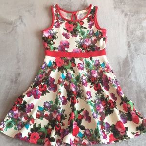 Floral Sleeveless Scuba Dress